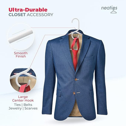 Neaties Heavy Duty Clothes Hangers 36 Pack – Made in The USA – 8lb Capacity Plastic Hangers for Adult Clothing – Durable for Pants, Coats, Jackets, or Jeans – Blue