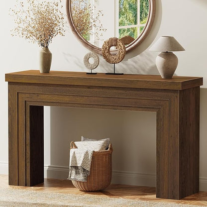Huuger 54 Inch Entryway Table, Retangular Console Table with Storage, Farmhouse Sofa Table Behind The Couch, Long for Entrance, Hallway, Foyer, Living Room, Retro
