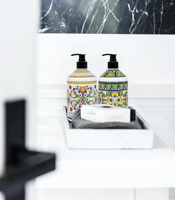 Perugia Italian Deruta Hand Soap - 21.5 fl oz Bottles - 8 pack - Lavendar, Sweet Orange, Lemon Verbana, and Olive Thyme