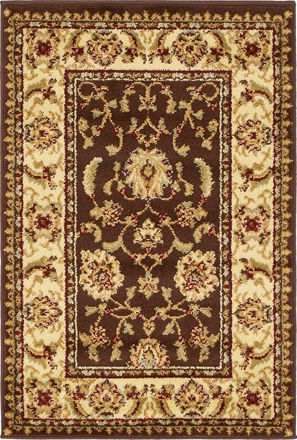Rugs.com Aditi Collection Rug – 2' 2 x 3' Brown Low Rug Perfect for Living Rooms, Large Dining Rooms, Open Floorplans