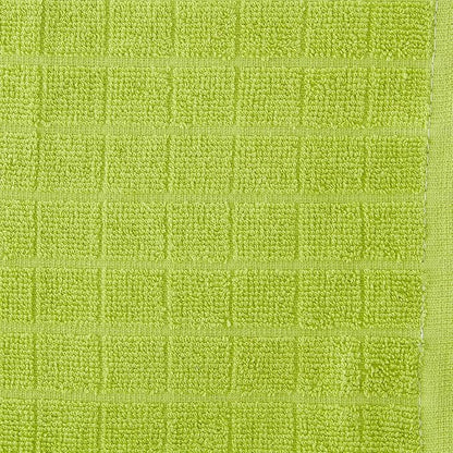 DII Basic Terry Collection Solid Windowpane Dishcloth Set, 12x12, Avocado, 6 Count