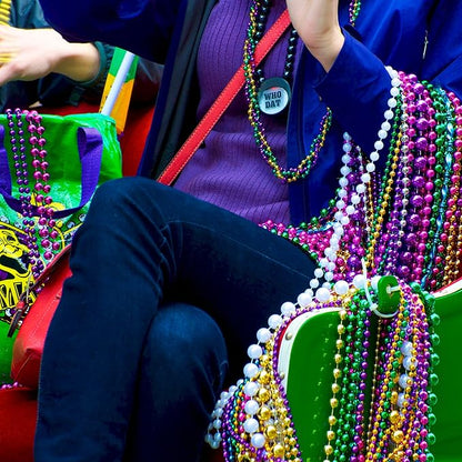 120PCS Mardi Gras Beads, 33" Beaded Necklace, Purple Gold Green Mardi Gras Accessories, Party Costume Necklaces Parade Throws Women Men Beads Bulk for Party Event Favors Supplies Decorations
