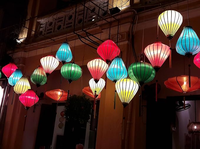 Wedding Lanterns Bulk Vietnamese Silk Lanterns 16'' for Christmas Decoration New Year Decor Garden Party Decoration (Set 50 pcs)