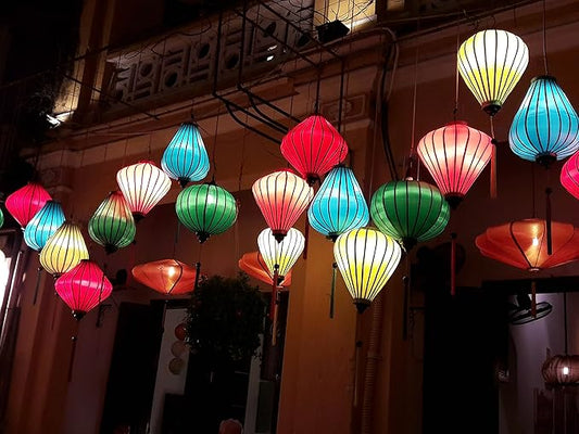 Wedding Lanterns Bulk Vietnamese Silk Lanterns 16'' for Christmas Decoration New Year Decor Garden Party Decoration (Set 50 pcs)