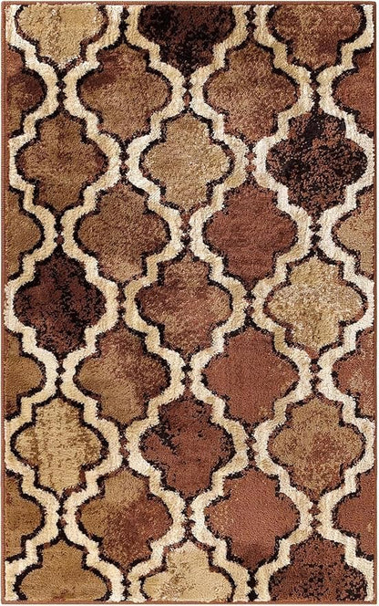 Superior Indoor Small Area Rug, Jute Backed, Perfect for Living/Dining Room, Bedroom, Office, Kitchen, Entryway, Modern Geometric Trellis Floor Decor, Viking Collection 8' 6" x 11' 6" - Brown