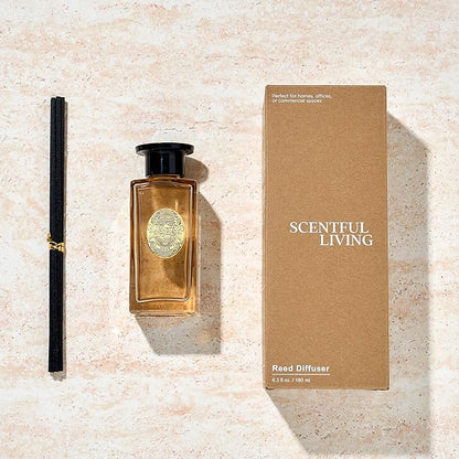 M&SENSE 6.3 oz Large Reed Diffuser Set | Gardenia Scent Oil Diffuser with Sticks | Hotel Collection Non-Toxic Essential Oil |for Bedroom Bathroom Living Room