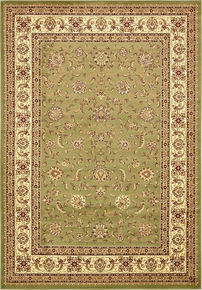 Rugs.com Aditi Collection Rug – 7' 10 x 11' Green Low Rug Perfect for Living Rooms, Large Dining Rooms, Open Floorplans