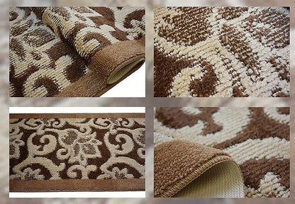 Custom Size Lily Hallway Runner Rug Slip Resistant, 26 Inch Wide x Your Choice of Length Size, Brown, 26 Inch X 8 Feet, Sold and Priced Per Foot