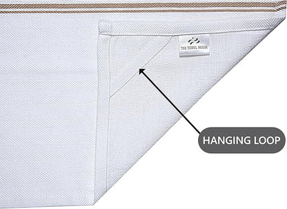 100% Cotton Herringbone Kitchen Towels – Ultra Absorbent, Quick-Dry Dish Towels with Hanging Loop – Soft, Durable & Large 18" x 28"– Beige, Pack of 4