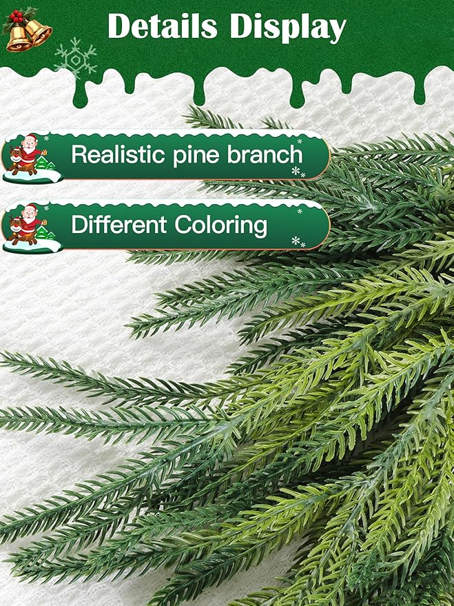 6ft Real Touch Christmas Garland Norfolk Pine, Realistic Artificial Christmas Garland, Faux Natural Greenery Garland for Table, Mantle, Stair Railings, Wall, Outdoor Christmas Decoration