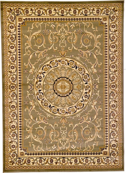 Rugs.com Chateau Collection Rug – 7x10 Light Green Medium-Pile Rug Perfect for Bedrooms, Dining Rooms, Living Rooms