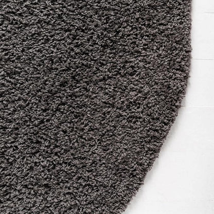 Unique Loom Solid Shag Collection Area Rug (3' 3" x 5' 3" Oval, Graphite Gray)