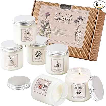 Scented Candle Gift Set for Women, Pet-Friendly 6-Pack Soy Wax Candles, 10% Essential Oils, Quick Diffusion, Long-Lasting Fragrance, 20-24H Burn, Ideal for Yoga, Relaxation, Stress Relief & Home Décor