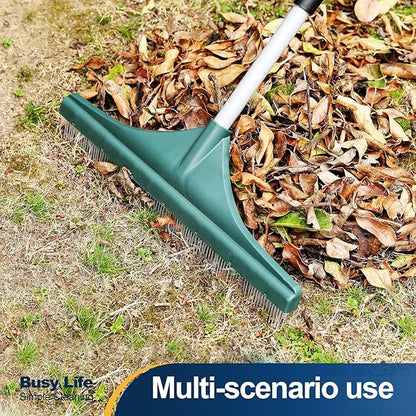 Yocada Artificial Turf Rake Grass Brush Broom Carpet Lawn Leaf Rake Cleaner Broom Telescopic Iron Pole for Yard Cleaning and Pet Hair Removal 56.69"