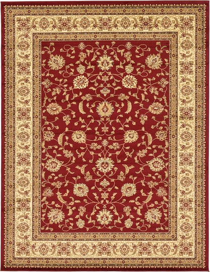 Rugs.com Aditi Collection Rug – 10' x 13' Red Low Rug Perfect for Living Rooms, Large Dining Rooms, Open Floorplans