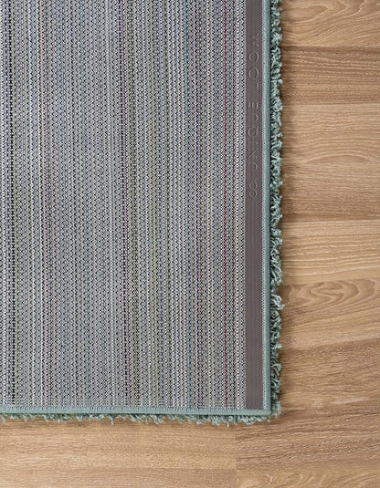 Unique Loom Solid Shag Collection Area Rug (6' 1" x 9' Rectangle, Light Slate Blue)
