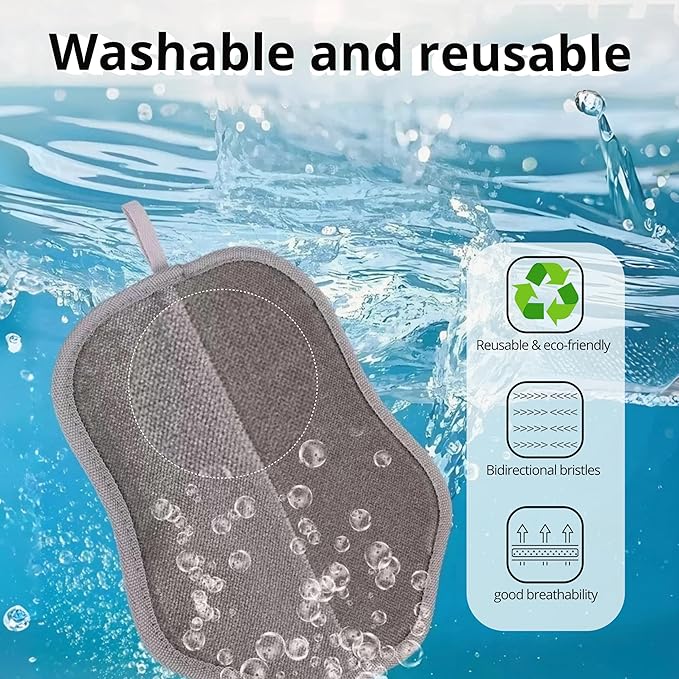 2025 Upgrade Electrostatic Pet Hair Removal Glove, A Reusable Pet Hair Remover Tool for Cats, Dogs, Clothing, Couches, Carpets(Pink Glove, Dog Keychain)