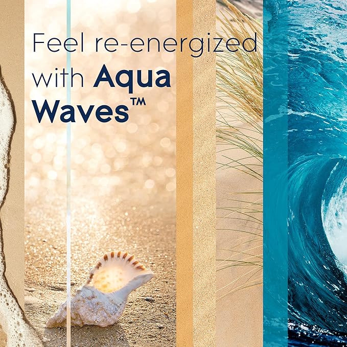 Glade Candle Aqua Waves, Fragrance Candle Infused with Essential Oils, Air Freshener Candle, 3-Wick Candle, 6.8 Oz, 3 Count