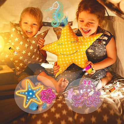 24PCS Under the Sea Party Favors-Summer Beach LED Finger Lights：Glow-in-the-Dark Light-Up Toys Bulk for Kids,Ocean Birthday Party Decorations Supplies,Goodie Bags Stuffers, Classroom Prizes Gifts