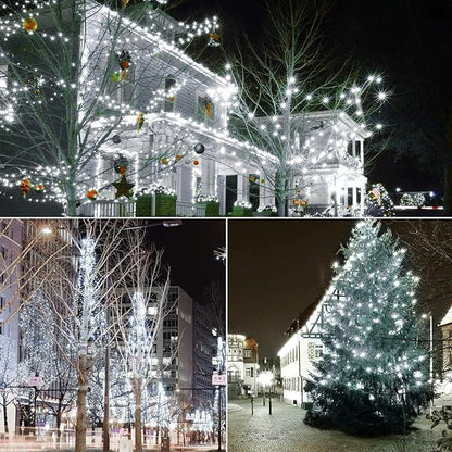 50 Counts Cool White LED Christmas Lights – 25ft 5mm White Christmas Lights Outdoor Commercial Grade Waterproof, Indoor Christmas Tree Decorations, Green Wire Mini String Lights, UL, IP:65