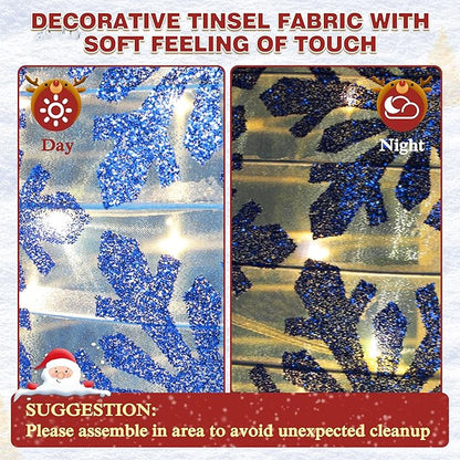 5FT Lighted Pop Up Stackable Ornaments for Christmas Decoration, 3D Pre-Lit Decor with 210 LED Lights with Easy Pop-Up Design, Freestanding Glittered Holiday Display for Outdoor, Indoor
