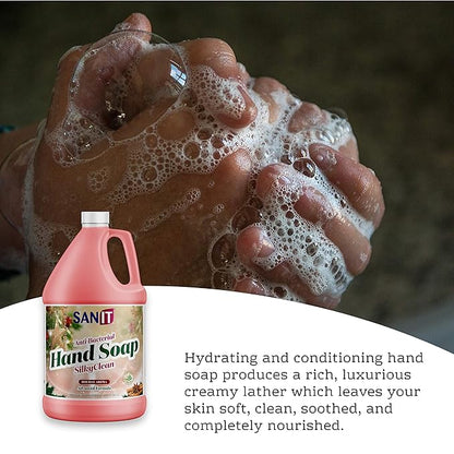 Sanit Silky Clean Antibacterial Liquid Gel Hand Soap Refill - Advanced Formula with Coconut Oil and Aloe Vera - All Natural Moisturizing Hand Wash - Made in USA, Holiday Aroma, 1 Gallon