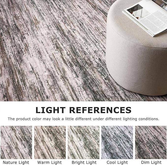 2x8 Modern Abstract Runner Rug for Hallways, Brown Green Black White Super Soft Hallway Decor Kitchen Rugs with Non-Slip, Non-Shedding Washable Rug for Entryway Bedroom Indoor