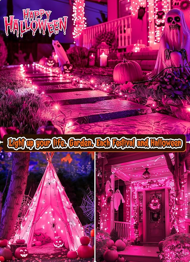 Purple Halloween Mini Lights, 50 Count 13 Feet Incandescent Bulb Mini String Lights, Connectable Halloween Light for Haunted House Ghost Party Holiday Window Indoor Outdoor Decoration, Purple