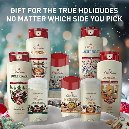 Old Spice Aluminum Free Deodorant for Men, Holidudes Limited Edition, 24/7 Holiday Freshness, Odor Protection, Stocking Stuffer, Lumbersnack with Fresh Pine Scent, 3.0 oz