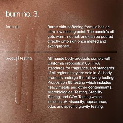 Maude Burn No. 3 - Jojoba Oil Massage Candle with Hydrating, Skin-Softening Soybean Oil - Massage Oil Candle with Notes of Eucalyptus + Sandalwood - Home + Self Care Gifts for Women & Men (4 oz)