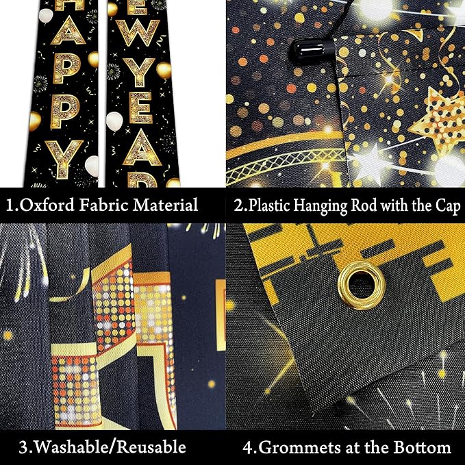 KatchOn, XtraLarge Happy New Year Banner - 72x12 Inch | New Years Decorations 2026 | New Years Eve Party Supplies 2026, Nye Decor 2026 | Door Banner for Happy New Year 2026 | Nye Decorations 2026