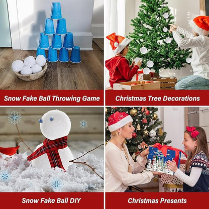 50 Pack Snow Toy Balls for Kids Indoor, Artificial Snow Fight Balls Kids Toys, Indoor Snow Fight Ball Set, Soft Snow Fake Balls Party Supplies Parent Child Throwing Game