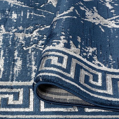GLORY RUGS Area Rugs Marble 8x10 Navy Gray Carpet Modern Abstract Rug Living Room Dining Bedroom Rug