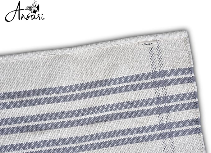 Craftyansari Handwoven Cotton Yoga Mat, Natural, 72 x 24 Inches, Fair Trade, Soft Absorbent Surface for Exercise, Workout, Meditation
