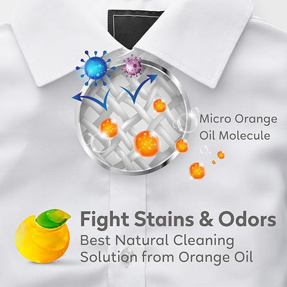 ORANGE HOUSE Laundry Detergent Pods, Natural Plant-Based Detergent with Orange Oil | Hypoallergenic, Free & Clear, Scent-Free, HE & Standard Machine Compatible, Gentle for Sensitive Skin, 54 Count