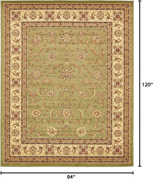 Rugs.com Aditi Collection Rug – 7' 10 x 10' Green Low Rug Perfect for Living Rooms, Large Dining Rooms, Open Floorplans