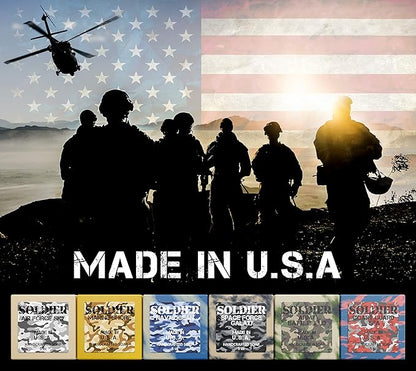 NATURAL AMERICAN Mens Organic Bar Soap, Masculine Scents, 100% Natural Soap for Men - Essential Oils, Organic Shea Butter Natural Body Soap, Natural Bar Soap for Men - SOLDIER Body Soap 5 oz (6pk)