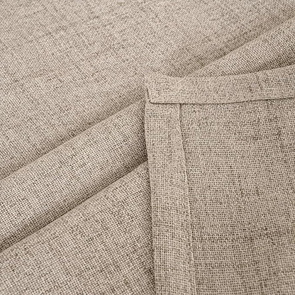 YoungsTex Dark Oatmeal Linen Semi Sheer Curtains 2 Panels for Living Room - Bulap Window Drapes Light Filtering with Back Tab Rod Pocket Privacy for Farmhouse Bedroom, 52 X 72 Inch