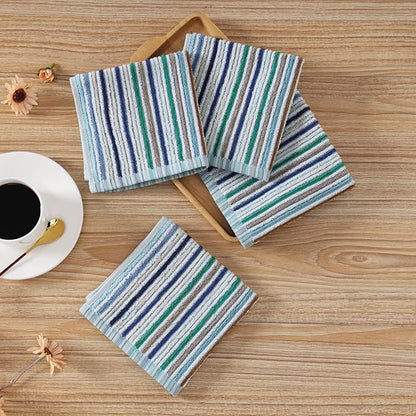Oeleky Kitchen Dishcloths for Washing Dishes, Ultra Absorbent Dish Rags, Cotton Cleaning Cloths Pack of 8, 12x12 Inches
