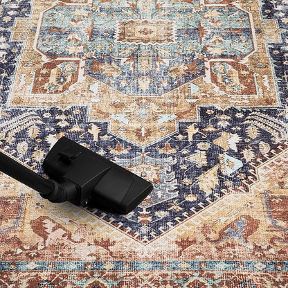 Keen Home Design 2x7 Rug - Machine Washable Runner Rug with Non-Slip Backing, Ideal for Hallway, Entryway, Kitchen, Laundry Room - Vintage, Easy Clean, Durable, Low Pile Rug - (2'6" x 7')