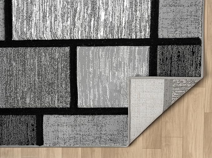 Ultra Soft Area Rug Hand Carved - Modern Abstract Design for Indoor Living Room & Bedroom - Stain Resistant, Easy to Clean - (5x7, Grey)