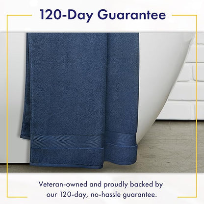 Ultra Soft & Plush Viscose from Bamboo Bath Sheets - 700 GSM Pack of 2 - Extra Large 70x35 in - Super Absorbent & Quick Drying (Navy Blue)