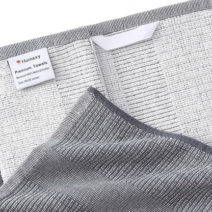 Homaxy Premium Kitchen Towels(18”x 28”, 12 Pack), Large Cotton Kitchen Hand Towels, Flat and Terry Dish Towels, 380 GSM Highly Absorbent Tea Towel Set with Hanging Loop, Grey