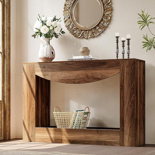 Console Table, 47 Inches Wooden Rectangular Sofa Table Behind The Couch, Entryway Table Behind Couch, Wooden Accent Entryway Table for Living Room, Hallway