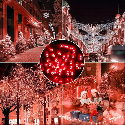 LED Christmas Lights 50 Counts, LED Christmas Light Seamless for Outdoor and Indoor, Commercial Lighting Grade, Red Light, Green Wire, 25 Feet, UL Listed