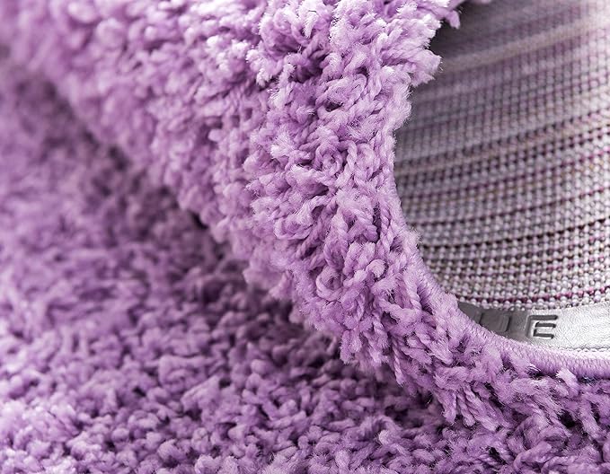 Unique Loom Solid Shag Collection Area Rug (2' 6" x 13' 1" Runner, Lilac)