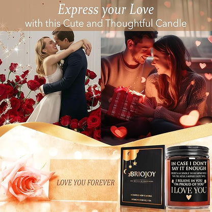 Anniversary Wedding Engagement Scented Soy Candles - Valentines Gifts for Her Him - Mothers Day I Love You Gift for Wife Women - Birthday, Romantic Gifts for Men Husband Girlfriend Boyfriend