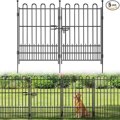 5 Panels Dog Fence Outdoor for Yard, 39.5in (H) x 11.5ft (L) Dog Fence for Garden