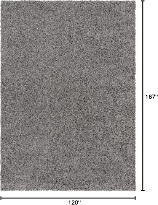 Unique Loom Solid Shag Collection Area Rug (10' x 13' 11" Rectangle, Cloud Gray)