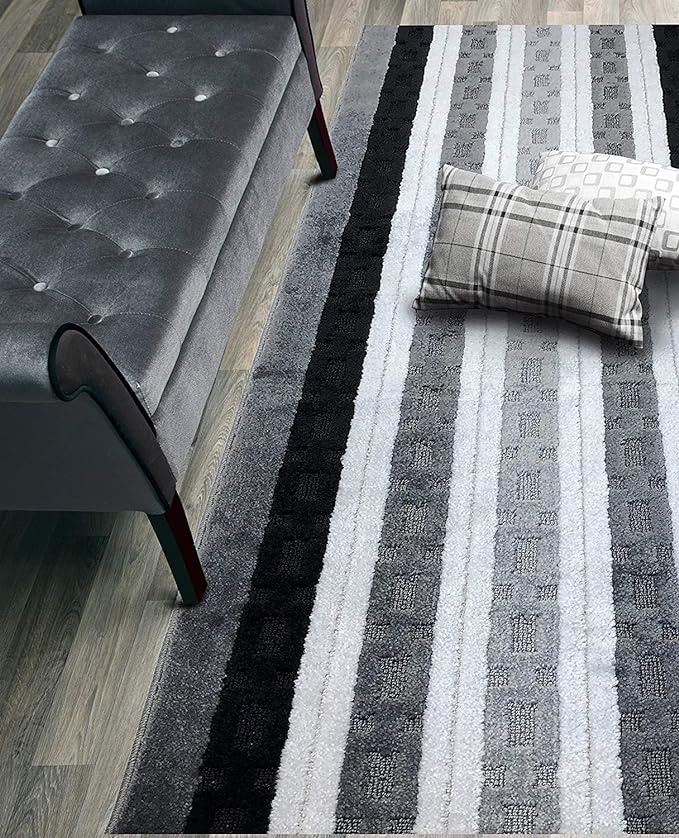 Custom Cut Hallway Runner Rug, Slip Resistant, 31 Inch Wide X Your Choice of Length, Chain Anthracite, 31 Inch X 18 feet